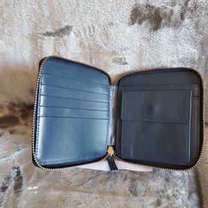 Arcdry - bifold Navy leather zippered wallet